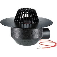 HL64.1F/7 воронка для неэксплуатируемой кровли, с гориз. выпуском, с корпусом из ПП для приваривания FPO-мембраны и электрообогревом DN75