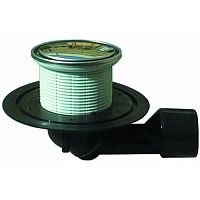 HL80.1R Трап с поворотным шарниром, круглой решёткой из нержавеющей стали 112 мм DN50/75