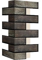 Внешний угловой элемент фасадной термопанели Аляска Loft brick peper, 60 мм