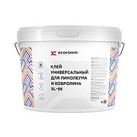 Ecoroom SL-95, Клей универсальный для линолеума и ковролина акриловый, 10 кг, ведро