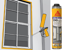 Пена монтажная профессиональная с увеличенным выходом Sika Boom®-590 High Yield, баллон 870 мл, светло-желтый