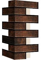 Внешний угловой элемент фасадной термопанели Аляска Loft brick cardamon, 60 мм