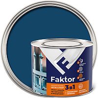 Грунт-эмаль FAKTOR на ржавчину 3 в 1 синяя, банка 1,9 кг
