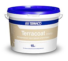 Декоративная штукатурка на акриловой основе TERRACO TERRACOAT INTERIOIR FINE с текстурой типа «шагрень» База NP, 15 кг ведро