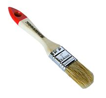 Кисть плоская с натуральной щетиной и деревянной ручкой 1"