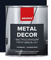 Грунт-эмаль 3 в 1 черная 2,7 кг, NEOMID