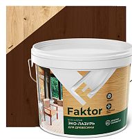 Эко-лазурь FAKTOR для древесины махагон, ведро 9 кг