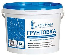 Грунтовка акриловая Форман - 1 кг, ведро