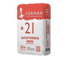 Шпатлевка гипсовая финишная Белая Форман 21 - 20 кг, мешок
