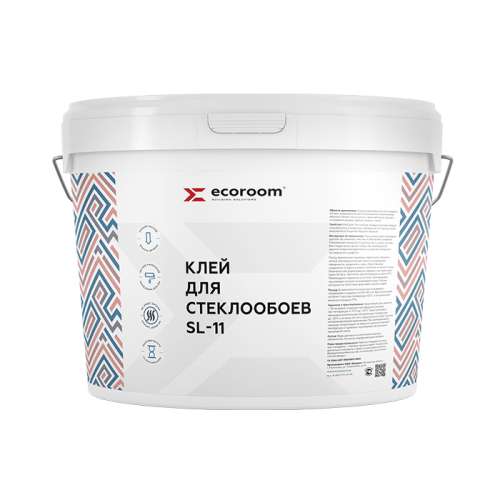 Ecoroom SL-11, клей для стеклообоев акриловый, 10 кг, ведро