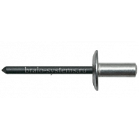 Заклепка Bralo вытяжная алюминий/сталь широкий бортик закрытая, 4.8х18х14 мм, 01120004818